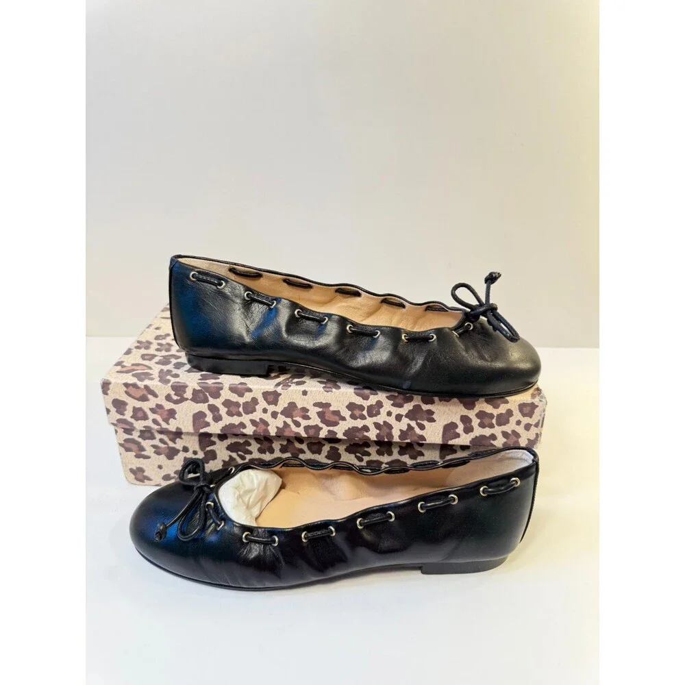 NY Womens Slip On Black Leather US 7.5
